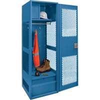 Casier pour &eacute;quipement avec porte, Acier, 24" la x 18" p x 72" h, Bleu fonc&eacute; OSI Industrial Sales