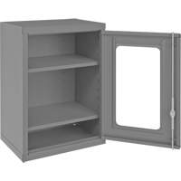 Wall-Mountable Storage Cabinet with Clearview Doors, 26-15/16" H x 18-1/8" W x 13-11/16" D, 2 Shelves, Steel, Grey OSI Industrial Sales