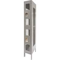Casiers ventil&eacute;s, 2 niveaux, 12" x 18" x 78", Acier, Gris, D&eacute;mont&eacute;, Perfor&eacute; OSI Industrial Sales