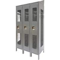 Casiers ventil&eacute;s, Bloc de 3, 36 x 18" x 88", Acier, Gris, D&eacute;mont&eacute;, Perfor&eacute; OSI Industrial Sales