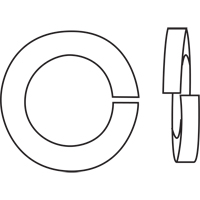 Split Lock Washer, 1/4", Yellow Zinc OSI Industrial Sales