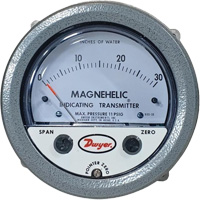 605 Series Magnehelic&reg; Differential Pressure Gauge & Indicating Transmitter, 4" , 0 - 30 in. w.c., Panel Mount, Analogue OSI Industrial Sales