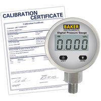 B5000 Series Pressure Gauge with ISO Certificate, 2-1/2" , 0 - 103.4 kPa/0 - 15 psi/0 - 416 in. w.c., Bottom Mount, Digital OSI Industrial Sales