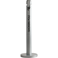 Smokers' Pole Cigarette Receptacle, Free-Standing, Aluminum, 41" Height OSI Industrial Sales
