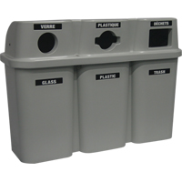 Contenants de recyclage Bullseye, Bord de rue, Plastique, 3 x 22 gal. US OSI Industrial Sales