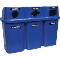 Contenants de recyclage Bullseye, Bord de rue, Plastique, 3 x 22 gal. US OSI Industrial Sales