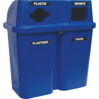 Contenants de recyclage Bullseye, Bord de rue, Plastique, 2 x 22 gal. US OSI Industrial Sales