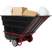 Tilt Truck, Black Recycled Plastic, 1/2 cu.yd., 1400 lbs. Load Capacity OSI Industrial Sales