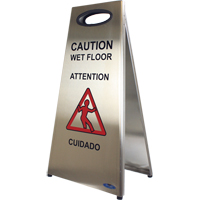"Wet Floor" Sign, Trilingual With Pictogram OSI Industrial Sales