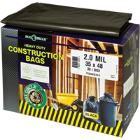 Contractor Liners, Strong, 30" W x 48" L, 2 mils, Black, 121.13 L (32 Gal.) Capacity OSI Industrial Sales