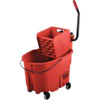 WaveBrake&reg; Mop Bucket & Wringer Combo Pack, Side Press, 8.75 US Gal.(35 Quart), Red OSI Industrial Sales