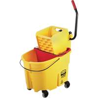 WaveBrake&reg; Mop Bucket & Wringer Combo Pack, Side Press, 8.75 US Gal.(35 Quart), Yellow OSI Industrial Sales