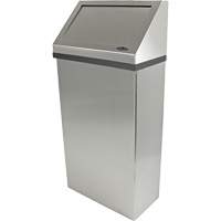Wall Mounted Waste Receptacle, Stainless Steel, 13.2 US gal. OSI Industrial Sales