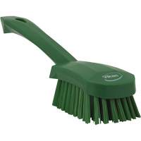 Brosse &agrave; r&eacute;curer avec manche court, Soies Ferme, Longueur de 10", Vert OSI Industrial Sales