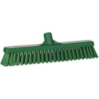 Combo Bristle Push Broom Head, Coarse/Fine Bristles, 16-1/2", Polyester, Green OSI Industrial Sales