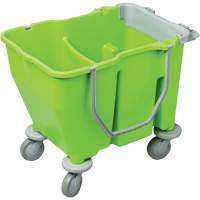 Double Mop Bucket with Wringer, 3.75 US Gal. (60 qt.) Capacity, Green OSI Industrial Sales