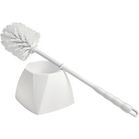 Brosse &agrave; cuvettes avec coupelle, 15-1/2" l, Soies Polypropyl&egrave;ne, Blanc OSI Industrial Sales