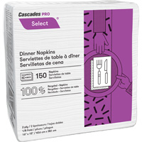 Pro Select&reg; 1/8 Fold Dinner Napkin, 2 Ply, 15" x 16" OSI Industrial Sales