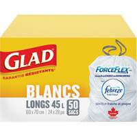 Tall 45L Febreze Garbage Bags, Regular, 24" W x 28" L, White OSI Industrial Sales