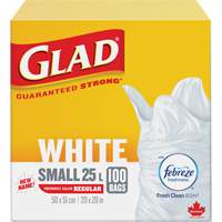 Small 25L Febreze Garbage Bags, Regular, 20" W x 20" L, White OSI Industrial Sales
