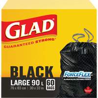 90L Garbage Bags, Regular, 30" W x 33" L, Black OSI Industrial Sales