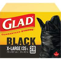 135L Garbage Bags, Regular, 31" W x 42" L, Black OSI Industrial Sales