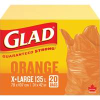 135L Garbage Bags, Regular, 31" W x 42" L, Orange OSI Industrial Sales