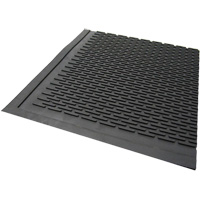 Tapis dext&eacute;rieur, Caoutchouc, Grattoir Type, Motif Plein, 3' x 5', Noir OSI Industrial Sales