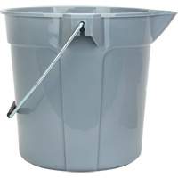 Round Bucket with Pouring Spout, 2.64 US Gal. (10.57 qt.) Capacity, Grey OSI Industrial Sales