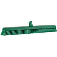 Heavy-Duty Push Broom, Fine/Stiff Bristles, 24", Green OSI Industrial Sales