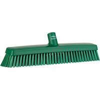 Push Broom Head, Fine/Stiff Bristles, 16-1/2", Polyester/Polypropylene, Green OSI Industrial Sales