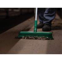 Push Broom Head, Fine/Stiff Bristles, 16-1/2", Polyester/Polypropylene, Green OSI Industrial Sales