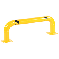 Garde-corps &agrave; profil bas pour rayonnages, 4' la x 1,4' h, Jaune OSI Industrial Sales