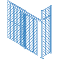 Wire Mesh Partition Components - Sliding Doors, 4' W x 8' H OSI Industrial Sales