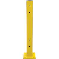 Poteau double pour barri&egrave;re de s&eacute;curit&eacute;, Acier, 5" lo x 44" h, Jaune s&eacute;curit&eacute; OSHA OSI Industrial Sales