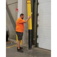 Polyethylene Bollard Cover, 4-1/2" Dia. x 52" L, Red/Yellow OSI Industrial Sales