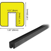 G Profile 5M Edge Protection Bumper Guard, 2' Long OSI Industrial Sales