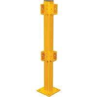 Corner Post for Light-Duty Guard Rails, Steel, 42" H, Safety Yellow OSI Industrial Sales