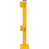 Corner Post for Light-Duty Guard Rails, Steel, 42" H, Safety Yellow OSI Industrial Sales