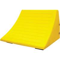 70 Ton Large Equipment Wheel Chock with Handle, Urethane, Yellow OSI Industrial Sales