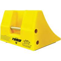 70 Ton Large Equipment Wheel Chock with Handle, Urethane, Yellow OSI Industrial Sales