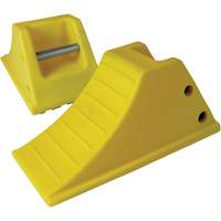 40 Ton Large Equipment Wheel Chock with Grip Pads, Urethane, Yellow OSI Industrial Sales