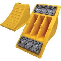 40 Ton Large Equipment Wheel Chock with Aluminum Cleats, Urethane, Yellow OSI Industrial Sales