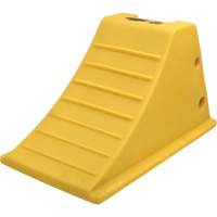 75 Ton Large Equipment Wheel Chock with Grip Pads, Urethane, Yellow OSI Industrial Sales