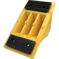 75 Ton Large Equipment Wheel Chock with Grip Pads, Urethane, Yellow OSI Industrial Sales