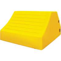 165 Ton Large Equipment Wheel Chock with Handle & Hole, Urethane, Yellow OSI Industrial Sales