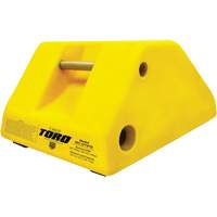 255 Ton Large Equipment Wheel Chock with Handle & Hole, Urethane, Yellow OSI Industrial Sales