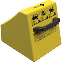 Checkers Safety Heavy-Duty Ultra Class Mining Wheel Chock without Bracket, HDPE, Yellow, 14-1/2" W x 17-1/2" D x 16" H OSI Industrial Sales