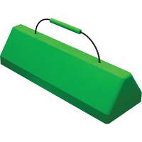 Checkers Safety SafeRay  Aircraft Wheel Chock with Cable Handle, Urethane, Fluorescent Green, 24" W x 8" D x 6" H OSI Industrial Sales