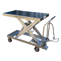 Table &eacute;l&eacute;vatrice &agrave; ciseaux hydraulique pneumatique, Acier inoxydable, 47-1/2" lo x 24" la, Cap. 2000 lb OSI Industrial Sales